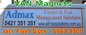 Van Magnets Carpets & Pest Jack Flash Signs